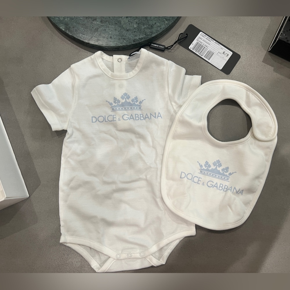 Dolce and Gabbana baby onsie and bib set